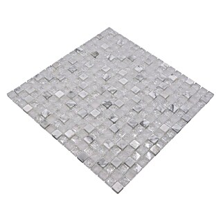Mozaik pločica Quadrat Crystal Mix XIC 1011 (30,5 x 30,5 cm, Bijele boje, Sjaj)