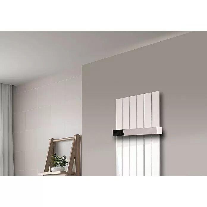 Szagato Designheizkörper Peking - B x H: 470 x 1.200 mm, Wärmeleistung bei Vorlauftemperatur von 75 °C (D: 50): 799 W, Weiß, 1 Handtuchhalter (50 mm) glänzend - Stimmungsaufnahme