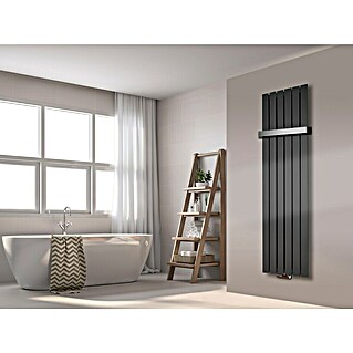 Szagato Designheizkörper Peking (B x H: 47 x 180 cm, Moonstone-Grau, Mit 1 Handtuchhalter (50 mm))
