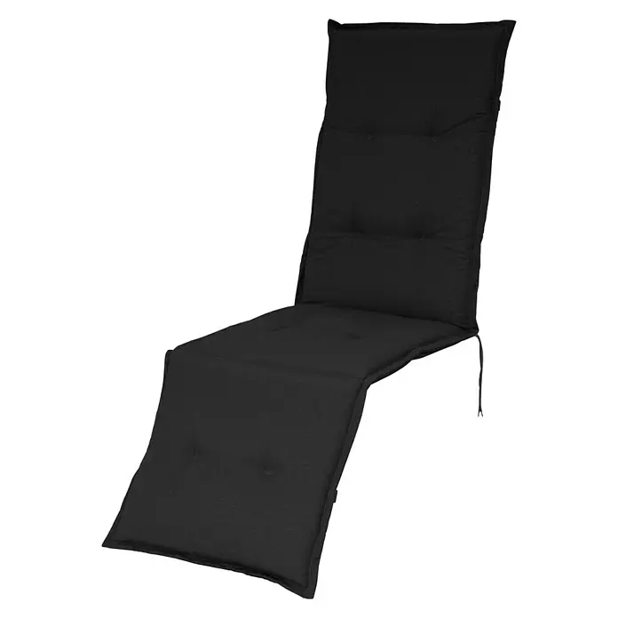 Sunfun Basic-Line Sitzauflage Relax - Schwarz, L x B x H: 174 x 50 x 6 cm, Materialzusammensetzung Bezug: Baumwoll-Polyester-Mischgewebe - Schwarze Gartenliegenauflage mit Rückenlehne. Die wetterfeste Polsterauflage für Gartenliegen ist ideal für entspannte Stunden im Freien.