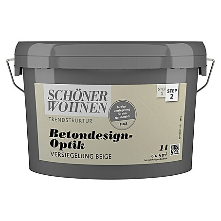 SCHÖNER WOHNEN-Farbe Betondesign-Optik Versiegelung (Beige, 1 l, Passend für: SCHÖNER WOHNEN-Farbe Betondesign-Optik Flächenspachtel)