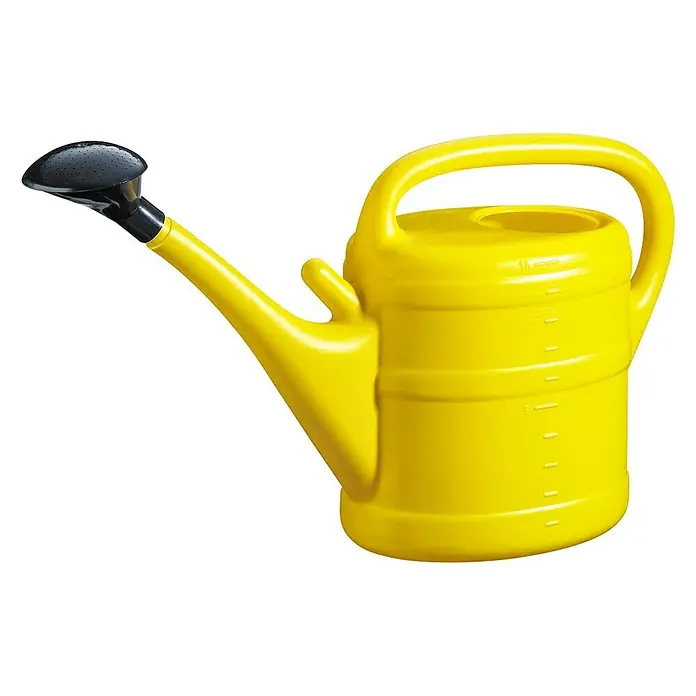 Geli Gießkanne - Gelb, 10 l - Gelbe Gießkanne mit schwarzem Sprinklerkopf und praktischem Griff zum einfachen Gießen von Pflanzen.