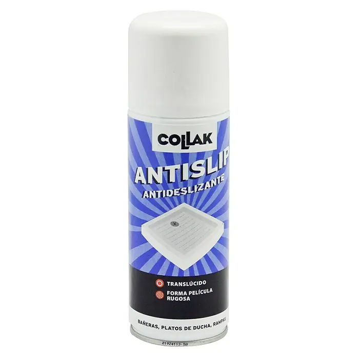 Collak Antideslizante para platos de ducha y bañeras - Apto para: Platos de ducha, 200 ml - Spray antideslizante COLLAK para bañeras, platos de ducha y rampas. Proporciona una película translúcida y rugosa para mayor seguridad.