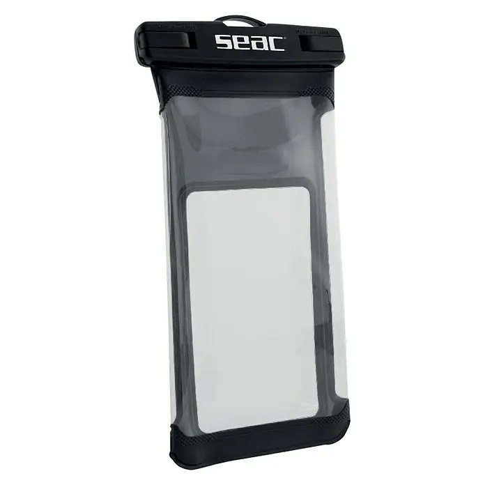Seac Sub Funda para teléfono móvil - Negro - Aquí hay una funda impermeable para teléfono móvil SEAC con un diseño transparente, ideal para proteger su dispositivo del agua y la suciedad.