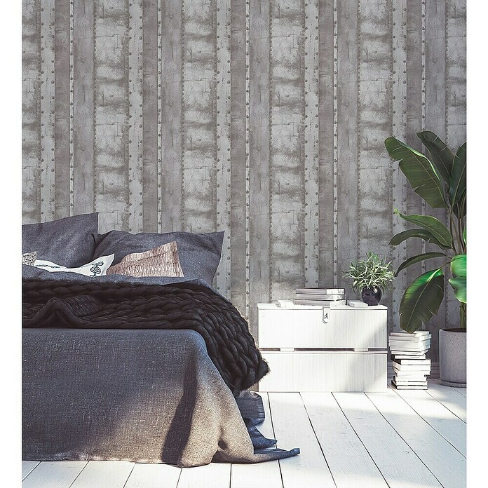 A.S. Création Industrial Vliestapete Patina (Hellgrau, Metalloptik, 10,05 x 0,53 m) | BAUHAUS