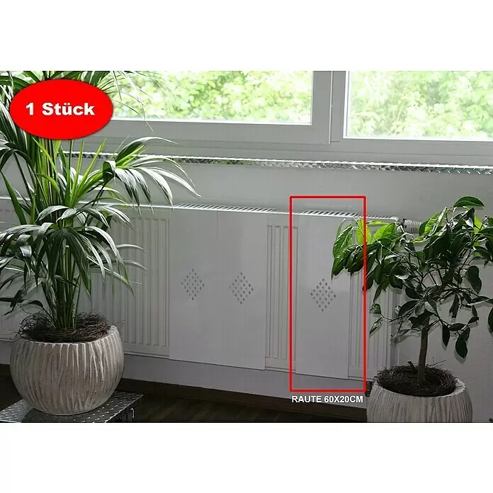 Szagato Heizkörperverkleidung Raute - B x L: 20 x 60 cm, Weiß, Glänzend, 1 Stk. - Stimmungsaufnahme