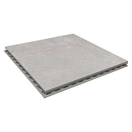 Terrassenfliese Click and Go Square Concrete (60 x 60 cm, Grau, Matt)