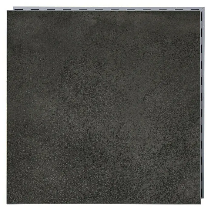 Terrassenfliese Click and Go Trend Black - 60 x 60 cm, Schwarz, Matt - Ein quadratisches, schwarzes Bodenfliesenmuster, ideal für moderne Innenräume.