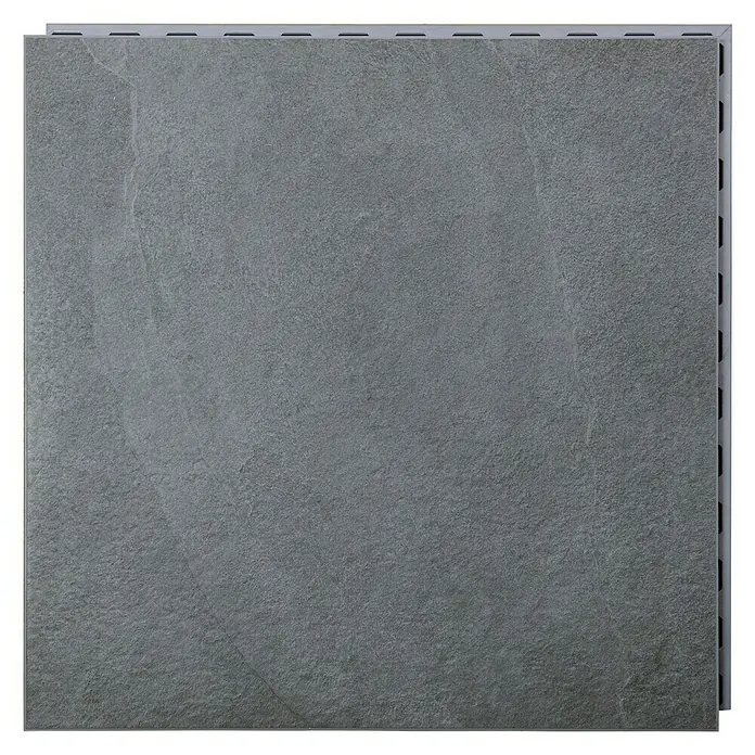 Terrassenfliese Click and Go Ardesia Black - 60 x 60 cm, Schwarz, Matt - Graue Steinzeugfliese mit leichter Textur für Boden- oder Wandbeläge, ideal für moderne Innenräume und strapazierfähige Oberflächen.