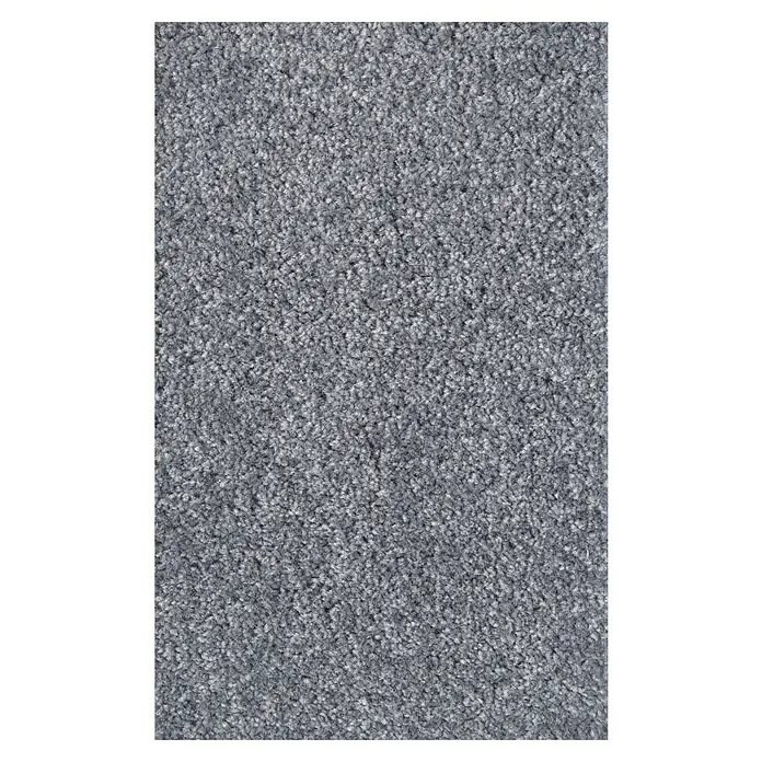 Teppichboden Meterware Linda - Breite: 400 cm, Velours, 100 % Polypropylen, Dunkelgrau - Nahaufnahme eines grauen Teppichs mit dichter Textur, ideal für Wohnräume und Büros, die eine gemütliche Atmosphäre suchen.