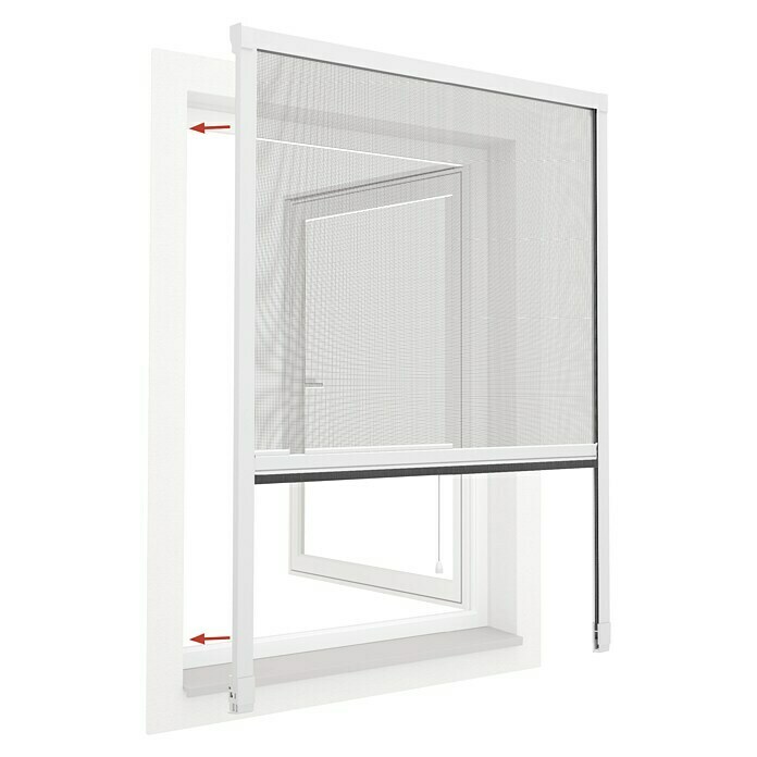 Easy Life easyHold Insektenschutz-Fensterrollo (B x H: 80 x 130 cm, Farbe Rahmen: Weiß, Klemmbefestigung)