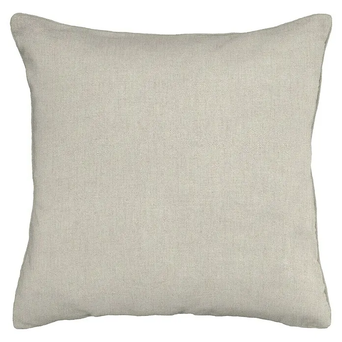 Cojín Kiron - 60 x 60 cm, Textil, Crudo - Primer plano de un cojín cuadrado beige con una textura sutil sobre un fondo neutro.