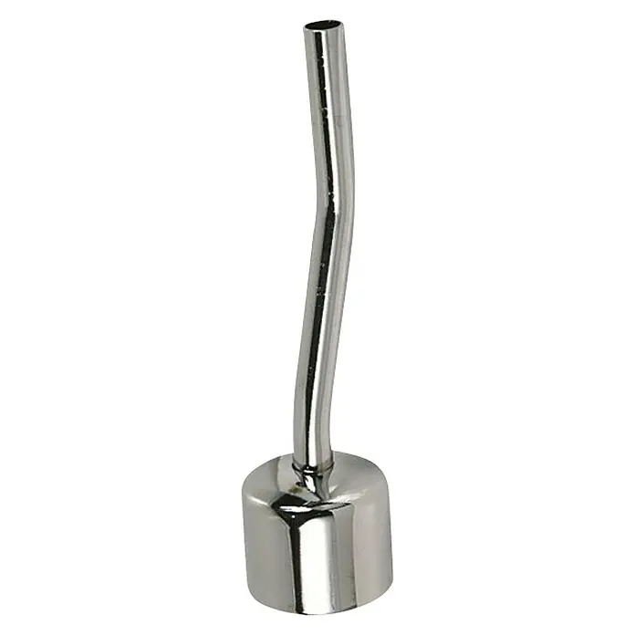 Bote para cosméticos enlace para urinario - Latón - Tubo de vidrio curvado plateado con base ancha. Un accesorio útil para fumar que combina estilo y funcionalidad.
