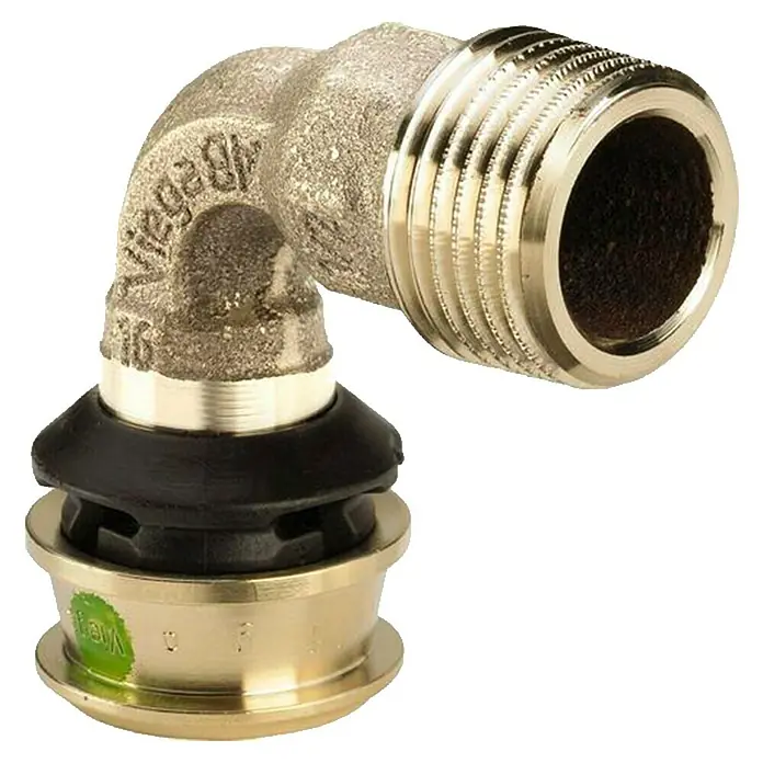 Viega Raxofix Press-Übergangswinkel - Durchmesser: 16 mm, Außengewinde: ½″ - Winkelverschraubung: Ein Viega Sanitär-Installationsprodukt für den professionellen Einsatz im Sanitärbereich, ideal für zuverlässige Verbindungen.
