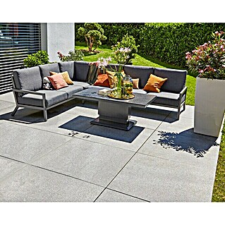 Loungemöbel-Set Maja (2 -tlg., Aluminium, Polyester, Anthrazit, Tisch höhenverstellbar)