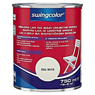 swingcolor Lak na bazi umjetne smole (Bijele boje, Visokog sjaja, 750 ml)