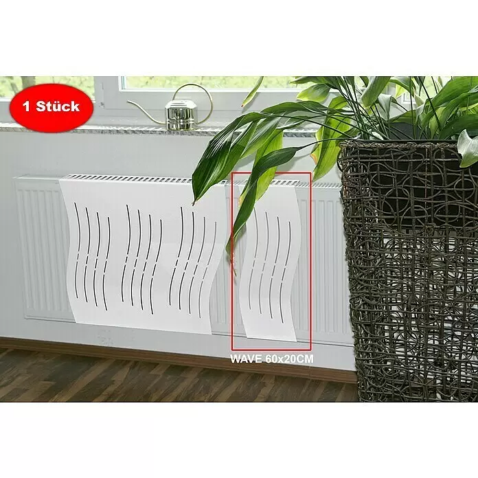 Szagato Heizkörperverkleidung Wave - B x L: 20 x 60 cm, Weiß, Glänzend, 1 Stk. - Stimmungsaufnahme