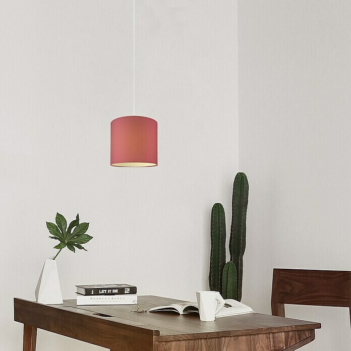Lampenschirm (Durchmesser: 160 mm, Farbe: Rosa, Stoff)