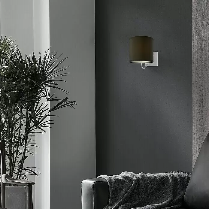 Home Sweet Home Lampenschirm Bling - Ø x H: 16 x 15 cm, Night Black, Baumwolle, Rund - Stimmungsaufnahme