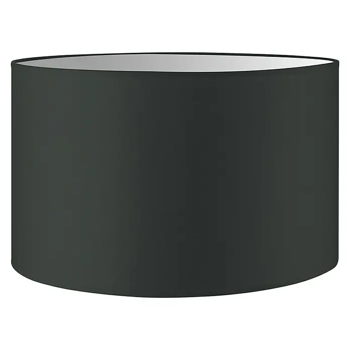 Home Sweet Home Lampenschirm Bling - Ø x H: 35 x 21 cm, Castlerock, Baumwolle, Rund - Nahaufnahme eines zylinderförmigen Lampenschirms in Anthrazit mit silberfarbener Innenseite, der ein elegantes Lichtelement darstellt.
