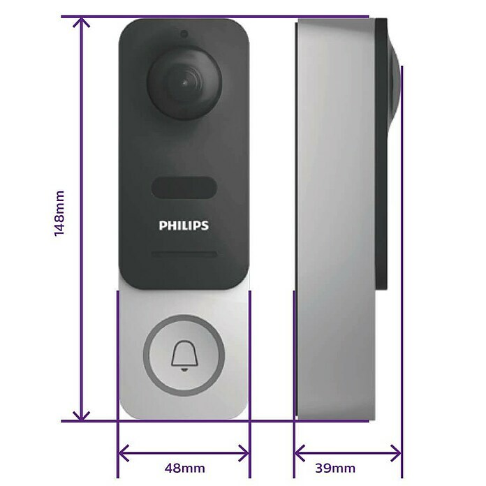 Philips WelcomeEye Farb-Video-Türsprechanlage Link1.920 x 1.080 Pixel (Full HD), Schwarz/Grau Sketch