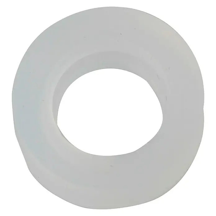 Quetschdichtung - 10 x 18 x 4 mm, 4 Stk. - Nahaufnahme eines transparenten Silikon-O-Rings, der für Dichtungsanwendungen in verschiedenen Industrien verwendet wird.