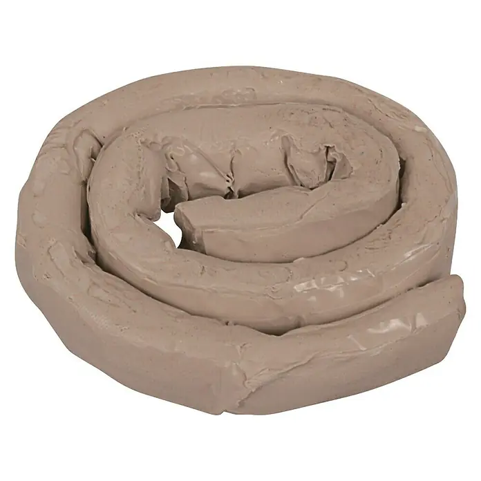 Dichtschnur - Geeignet für: Ventile - Nahaufnahme einer Rolle aus grauem Dichtungsband, ideal für wasserdichte Abdichtungen und Reparaturen im Sanitärbereich.