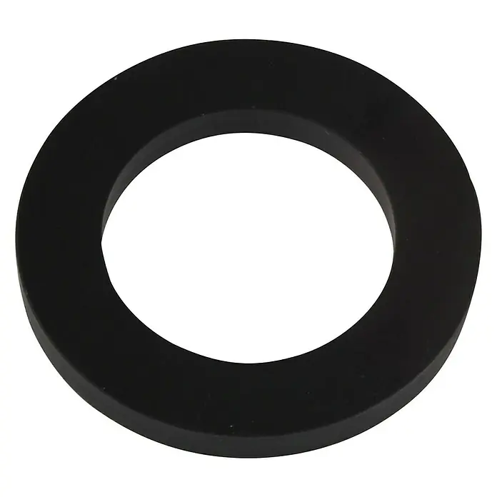 Gummidichtung 2 - ¾″, 2 Stk., Schlauchverschraubungen - Nahaufnahme eines schwarzen Dichtungsrings. Der Ring besteht aus Gummi oder einem ähnlichen Material und hat eine glatte Oberfläche.