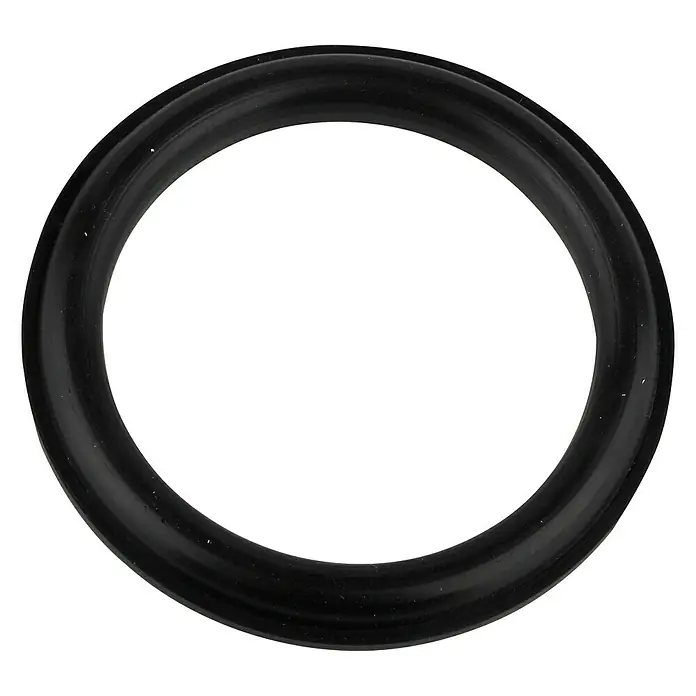 Gummidichtung - 1 ½″, Spültischventile - Nahaufnahme eines einzelnen schwarzen O-Rings, der für Dichtungszwecke in verschiedenen Anwendungen verwendet wird.