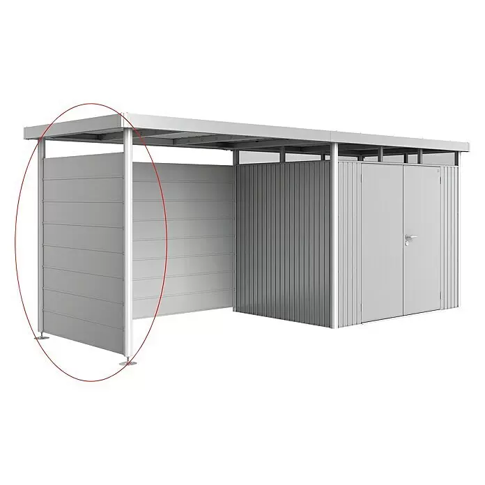 Biohort HighLine Seitenwand H2 - Silber Metallic - Diagonale Ansicht