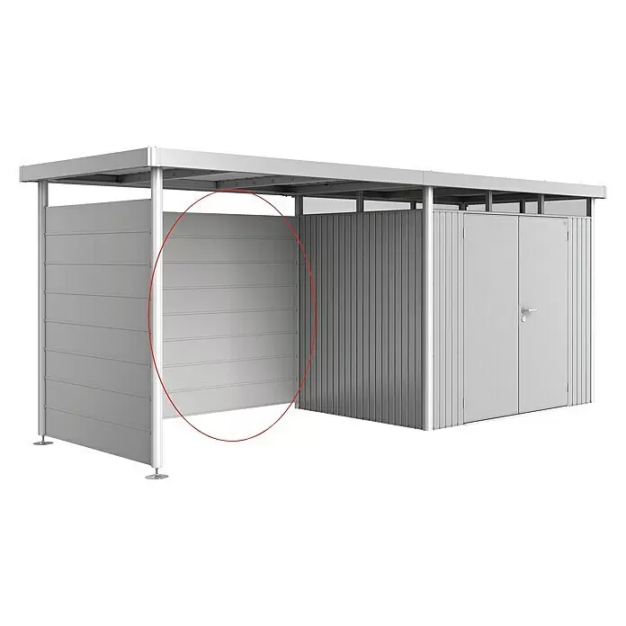 Biohort HighLine Rückwand H2 - H5 - Silber Metallic - Diagonale Ansicht