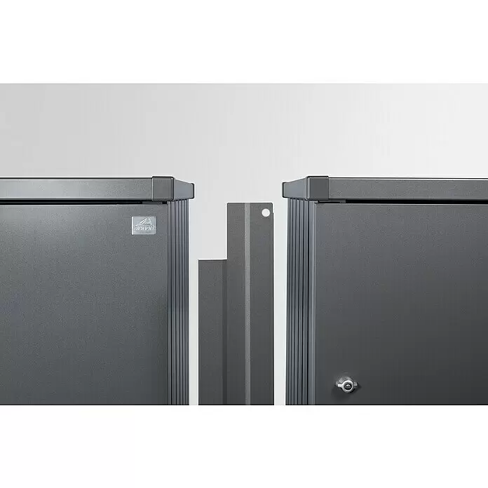 Biohort Verbindungselement - Passend für: 2 Biohort Mülltonnenboxen Alex, Dunkelgrau-Metallic - Detailaufnahme