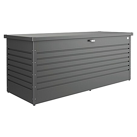 Biohort FreizeitBox Gartenbox 200 (L x B x H: 201 x 79 x 83 cm, Dunkelgrau Metallic, Stahl)
