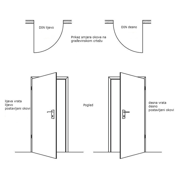GetaDoor Aperto Sobna vrata TQ44 LA  (850 x 2.000 mm, Smjer otvaranja: Lijevo, Smeđa, Saće, Prekriveno folijom) | BAUHAUS