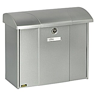 Burg-Wächter Wandbriefkasten Olymp 916 (L x B x H: 38,9 x 19,3 x 34 cm, Silber, Stahl, Öffnungsstopp)