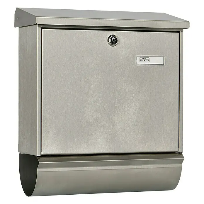 Burg-Wächter Wandbriefkasten Comfort 39130 - L x B x H: 38 x 14,8 x 44 cm, Edelstahl, Edelstahl, Zeitungsfach - Ein Burg Wächter Edelstahl-Briefkasten mit Zeitungsfach. Robust, sicher und perfekt für den Außenbereich.
