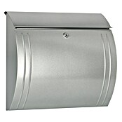 Burg-Wächter Briefkasten Modena 857 (Stahlblech, 360 x 127 x 335 mm, Silber, Format Einwurf: DIN C4, 325 x 33 mm)
