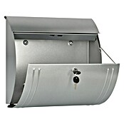 Burg-Wächter Briefkasten Modena 857 (Stahlblech, 360 x 127 x 335 mm, Silber, Format Einwurf: DIN C4, 325 x 33 mm)