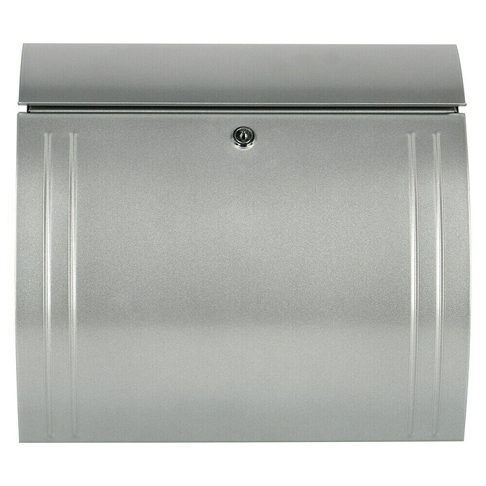 Burg-Wächter Briefkasten Modena 857 (Stahlblech, 360 x 127 x 335 mm, Silber, Format Einwurf: DIN C4, 325 x 33 mm)