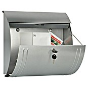 Burg-Wächter Briefkasten Modena 857 (Stahlblech, 360 x 127 x 335 mm, Silber, Format Einwurf: DIN C4, 325 x 33 mm)