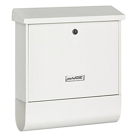 Portaferm Wandbriefkasten PF 77 (L x B x H: 11,5 x 38 x 42,5 cm, Weiß, Stahl, Zeitungsfach)