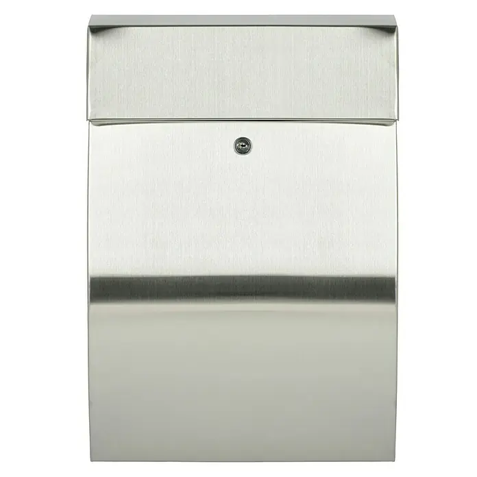 Burg-Wächter Wandbriefkasten Hamburg 3815 - L x B x H: 32,2 x 15,2 x 47,8 cm, Edelstahl, Edelstahl, Zeitungsfach - Eine elegante Edelstahl-Briefkasten, ideal für moderne Häuser. Das schlichte Design und die robuste Bauweise machen ihn zu einem Blickfang.