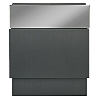 Portaferm Buzón de pared Quintus (L x An x Al: 14,5 x 39,5 x 48 cm, Gris, Acero, Buzón de periódicos)