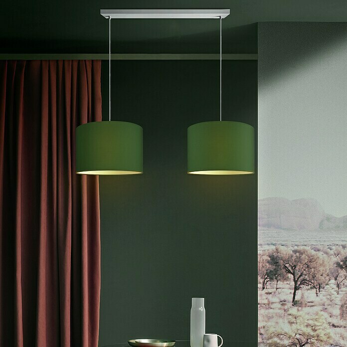 Lampenschirm (Durchmesser: 300 mm, Farbe: Grün, Stoff)