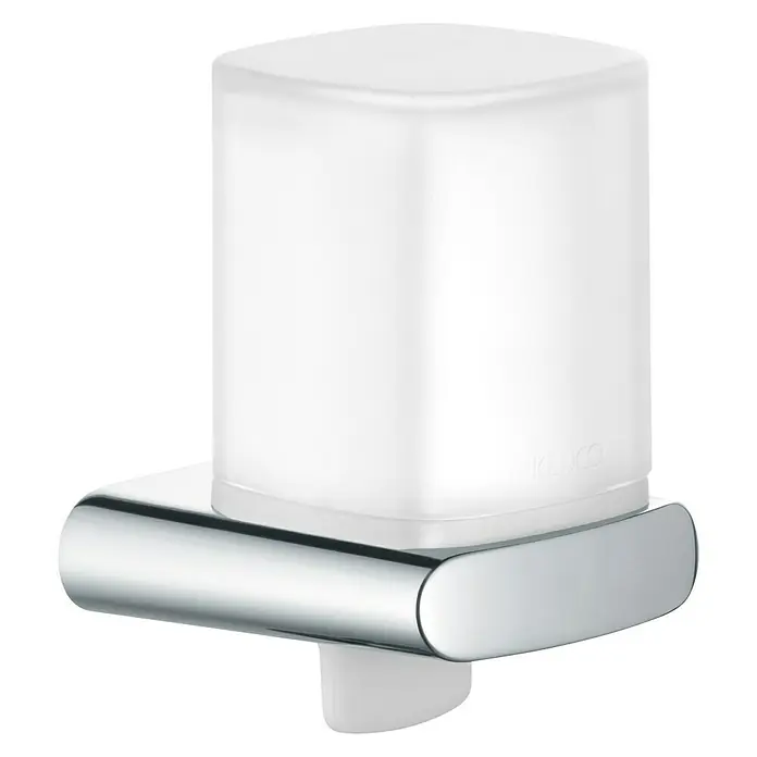 Keuco Elegance Ersatz-Seifenspenderglas - Kristallglas, Weiß/Chrom - Hochwertiger, transparenter KEUCO Glasbecher mit Wandhalterung. Zeitloses Accessoire für stilvolle Badezimmer.