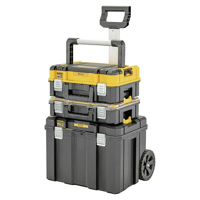 DeWalt Caja de almacenaje y transporte DWST83411-1 - L x An x Al: 333 x 512 x 708 mm, Polipropileno - El carro DeWalt TSTAK con varias cajas de herramientas ofrece soluciones de almacenamiento flexibles para profesionales y aficionados al bricolaje.