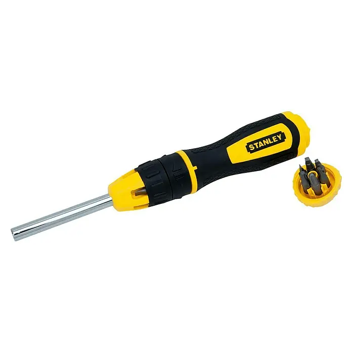 Stanley Destornillador de punta intercambiable 0-68-010 - 10 pzs. - Destornillador Stanley con puntas intercambiables para uso versátil, en diseño amarillo y negro.
