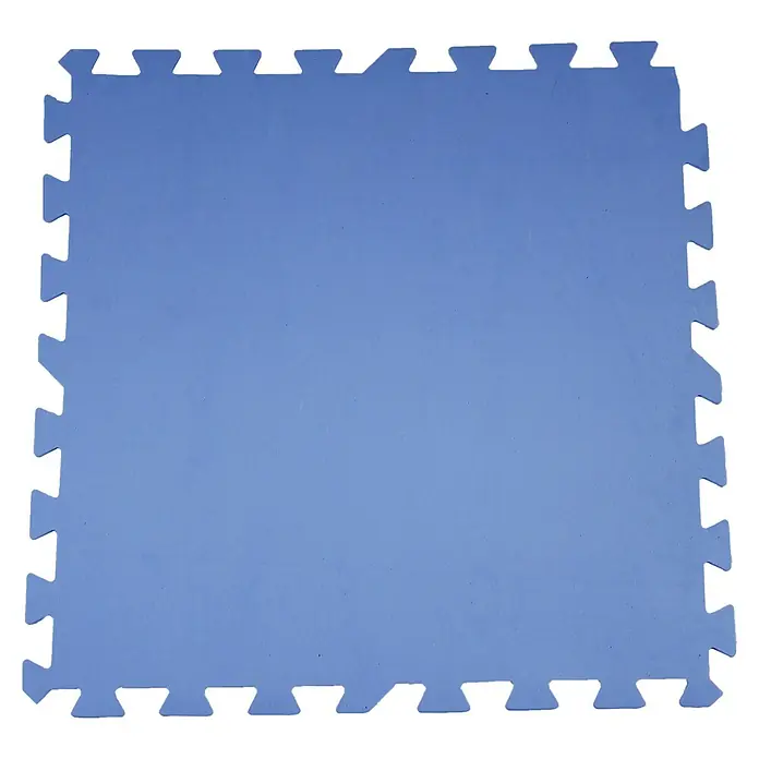 Malibu Bodenschutzmatte - 9 Stk., Blau - Eine einzelne, blaue, quadratische Puzzlematte aus Schaumstoff mit ineinandergreifenden Kanten für ein sicheres und komfortables Training.