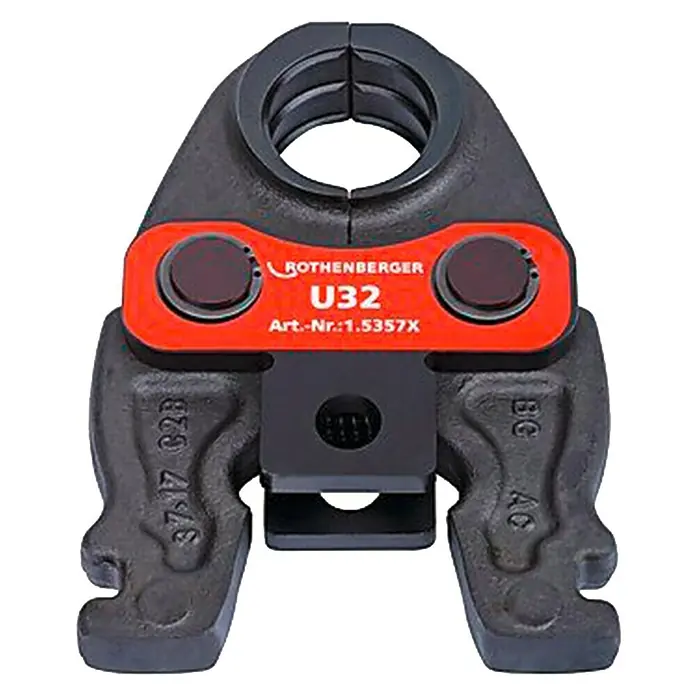 Rothenberger Mordaza de prensado Compact U32 - Diámetro: 32 mm, Apto para: Tubos - Mordaza de prensar Rothenberger U32, una herramienta para prensar tubos. Diseño robusto con etiquetado fácil de leer.