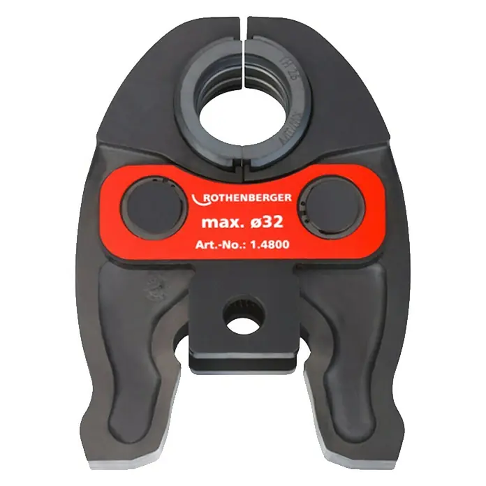 Rothenberger Mordaza universal - Diámetro: 32 mm, Específico para: Casquillos intercambiables Rothenberger - Mordaza de prensar Rothenberger, diseñada para tubos hasta Ø32 mm. Herramienta duradera con número de artículo 1.4800 para conexiones seguras.